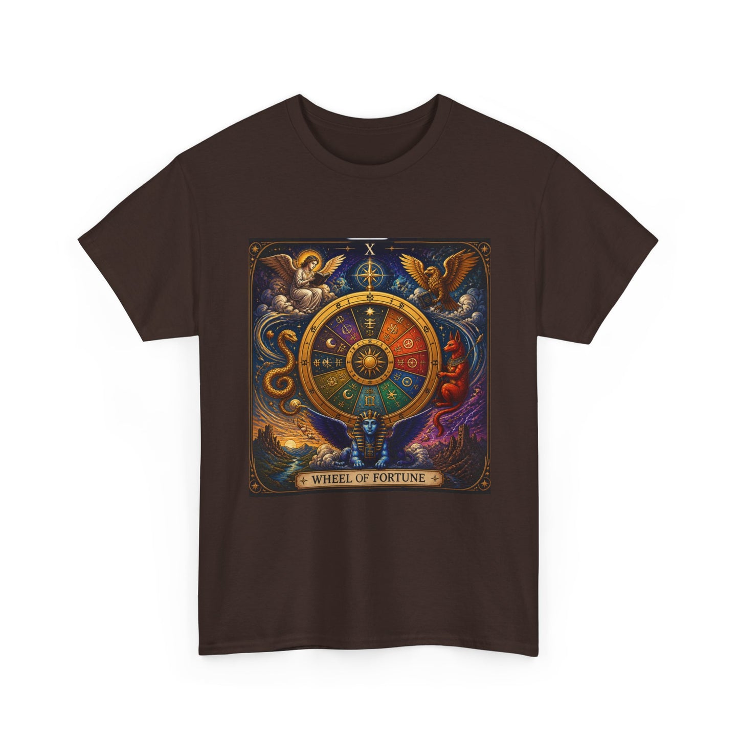 Wheel of Fortune Tarot T-Shirt — Mystical Astrology Card Tee