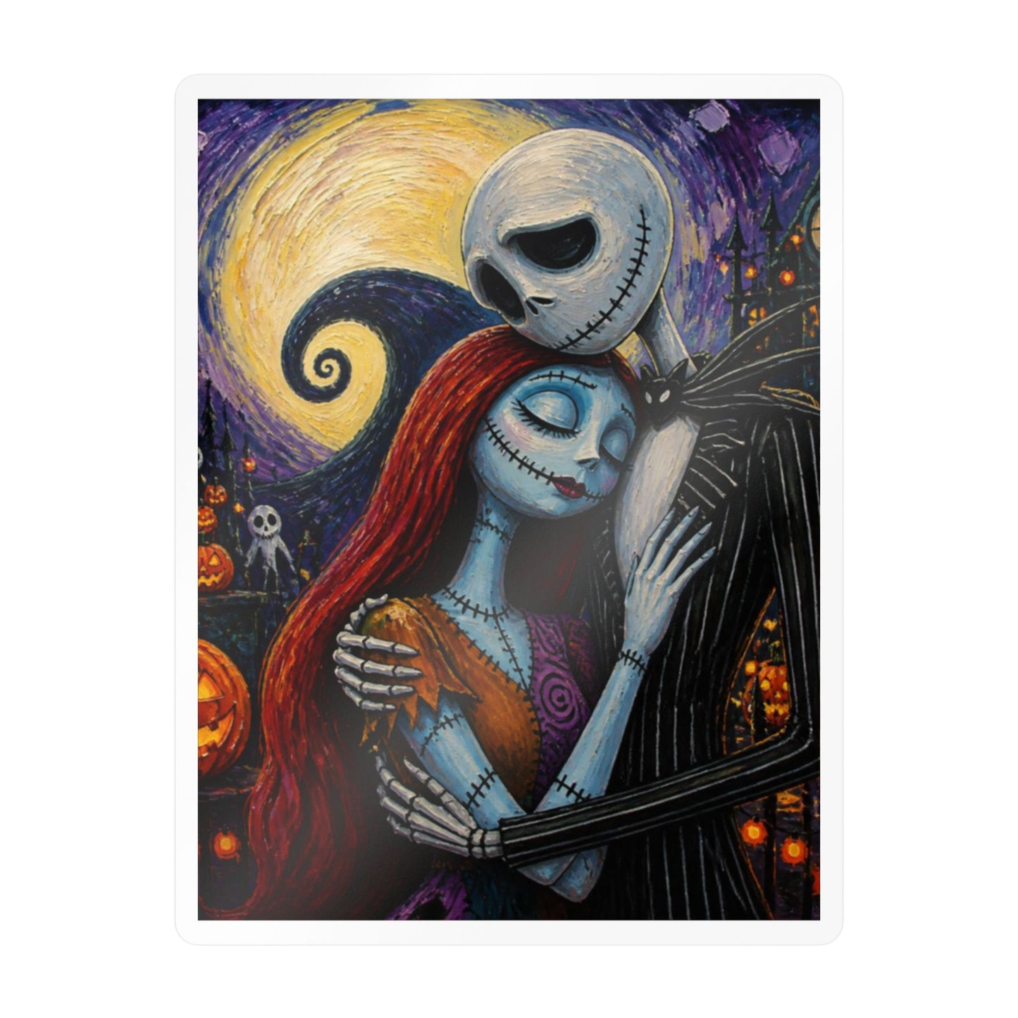 Kiss-Cut Vinyl Decal — Gothic Romantic Jack & Sally Nightmare Design