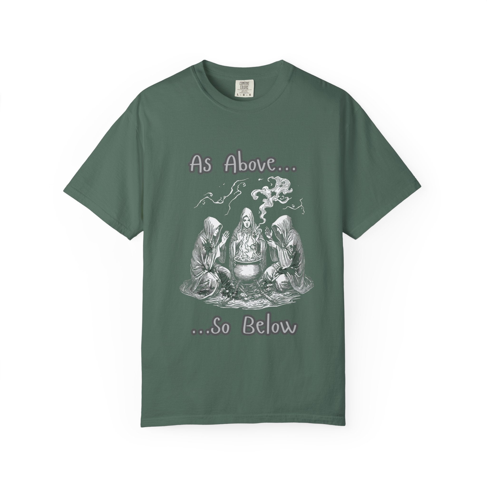 As Above So Below Ritual Scene T-Shirt | Occult Witchcraft Illustration