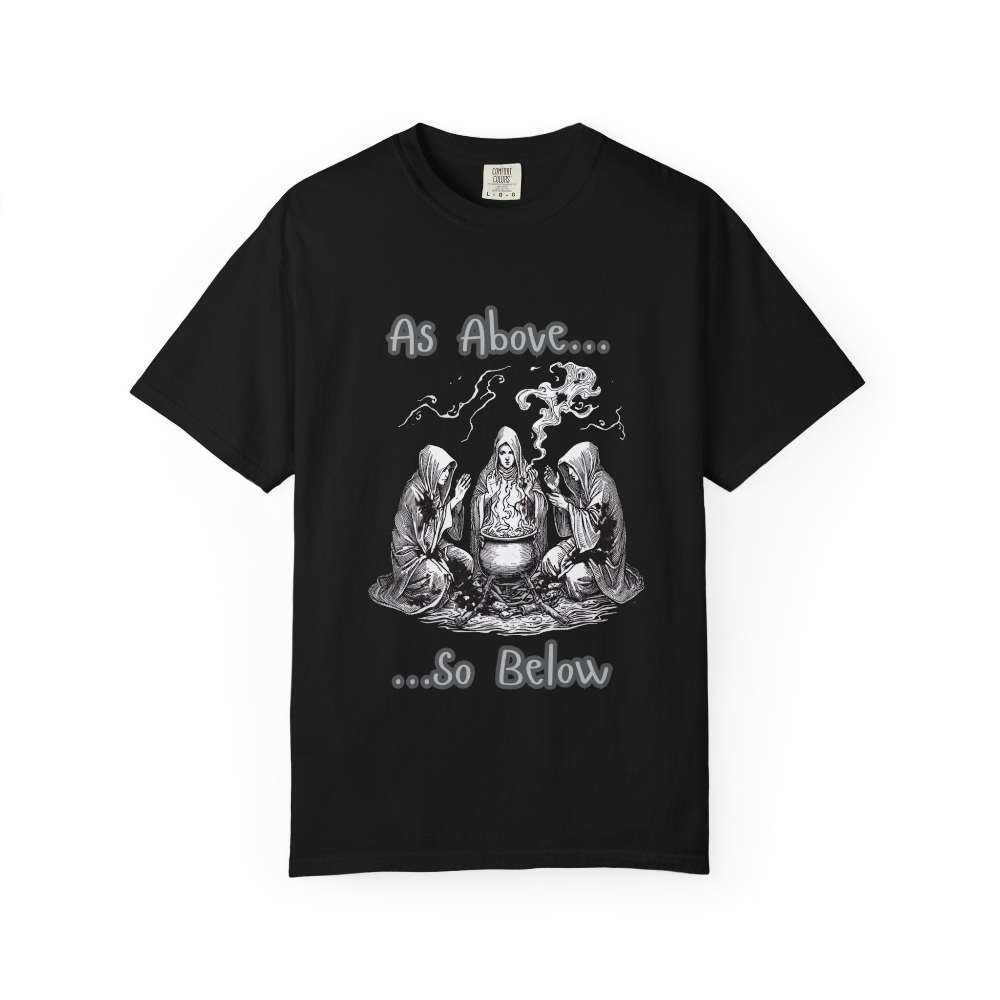 As Above So Below Ritual Scene T-Shirt | Occult Witchcraft Illustration