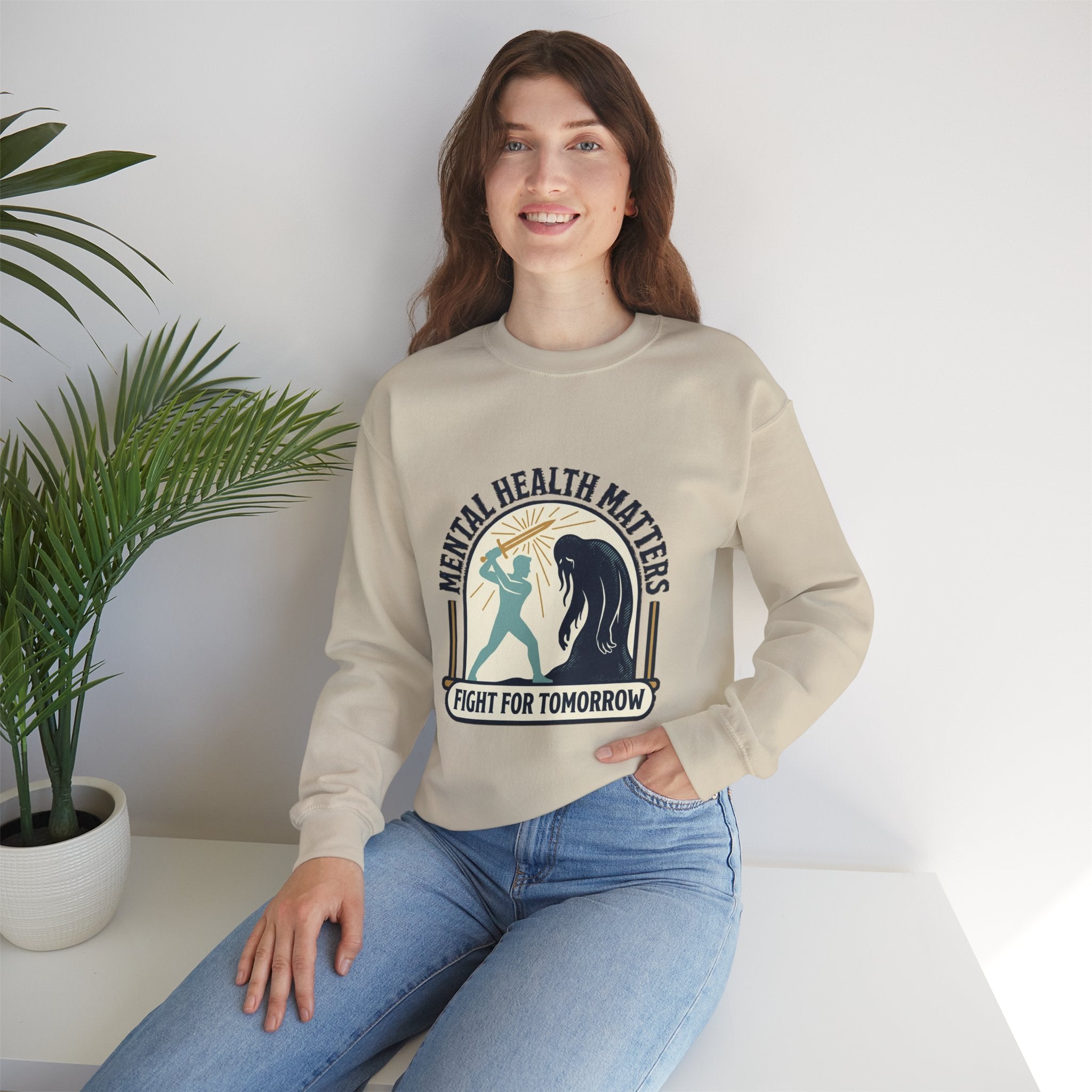 Mental Health Matters Crewneck Sweatshirt | wear green, awareness ribbon