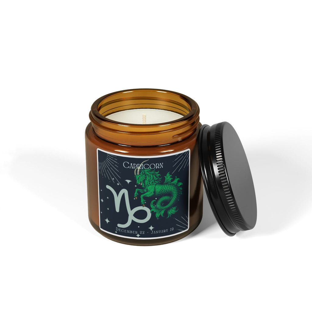 Capricorn Zodiac Soy Candle — Amber Jar Scented Candle (Astrology Gift)