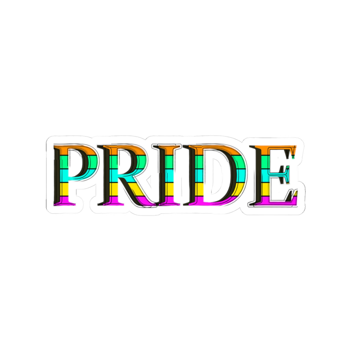 Pride Rainbow Lettering Kiss-Cut Sticker