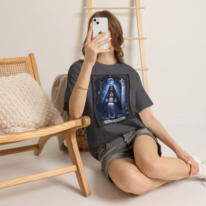 The High Priestess Tarot T-Shirt — Mystical Moon Spiritual Tee