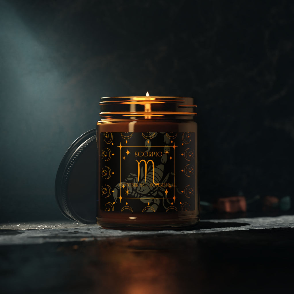 Scorpio Zodiac Soy Candle — Amber Jar Scented Candle