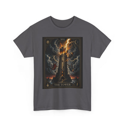 Tarot The Tower T-Shirt — Gothic Lightning Tarot Card Tee