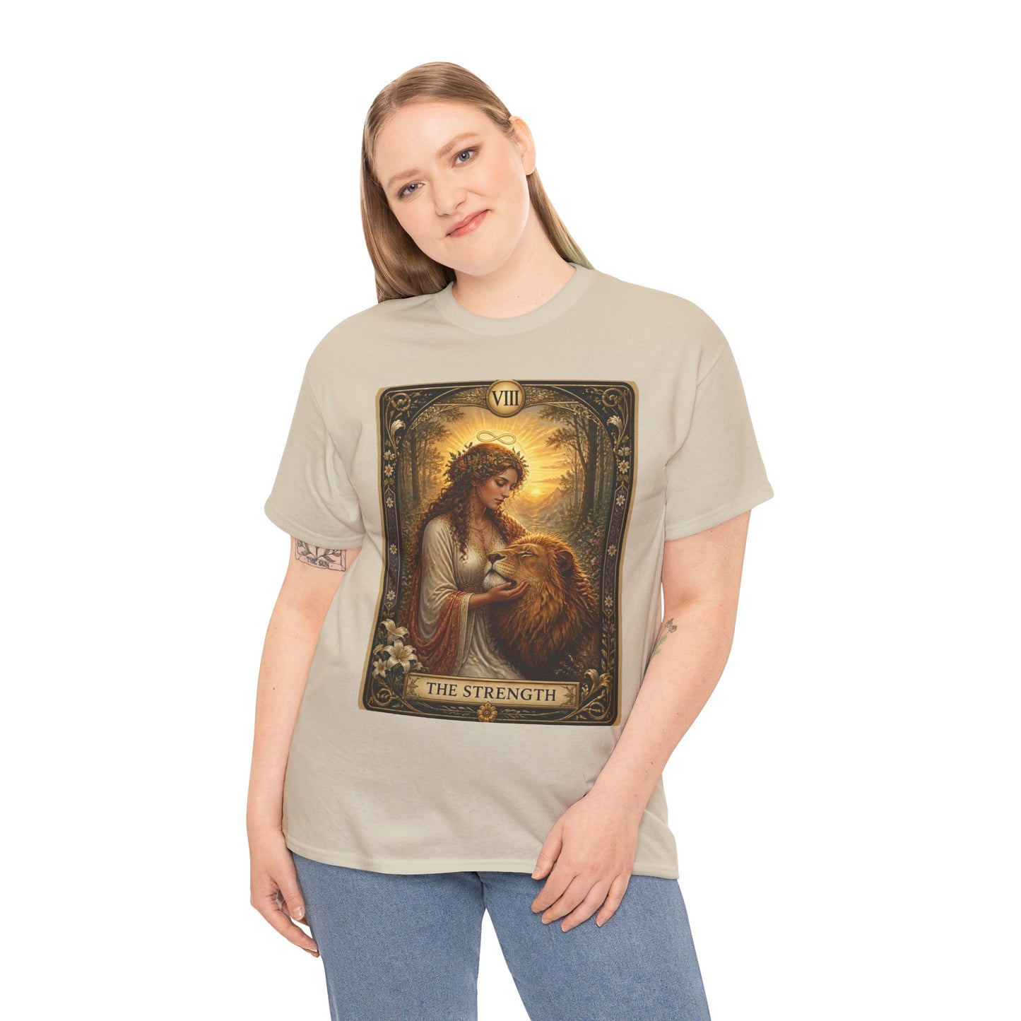 Tarot 'The Strength' T-Shirt — Mystical Lion Woman Card Tee