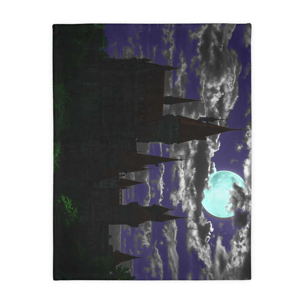 Haunted Castle Moonlight Blanket | Velveteen Microfiber Blanket