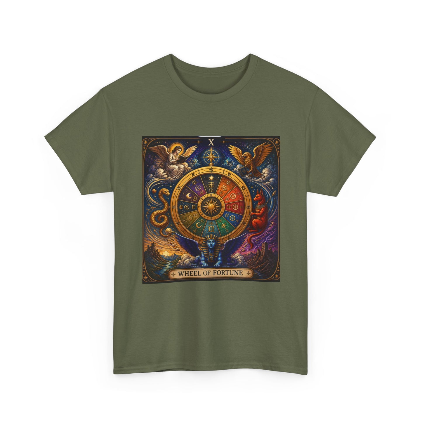Wheel of Fortune Tarot T-Shirt — Mystical Astrology Card Tee