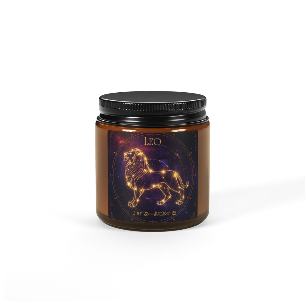 Leo Zodiac Soy Candle — Amber Jar Scented Candle (Leo Constellation)