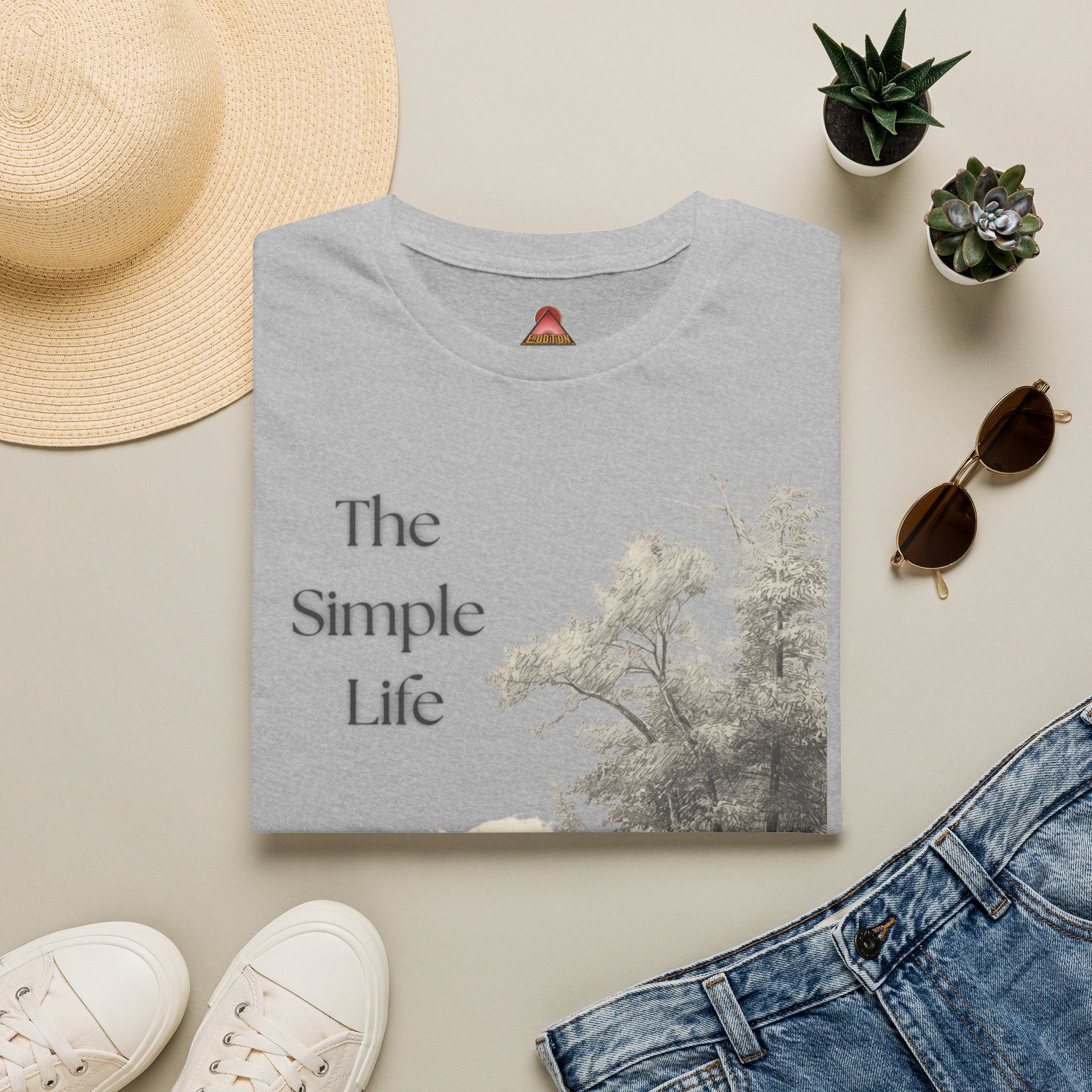 The Simple Life T-Shirt | Rustic Lakeside Landscape, Calm Nature Design
