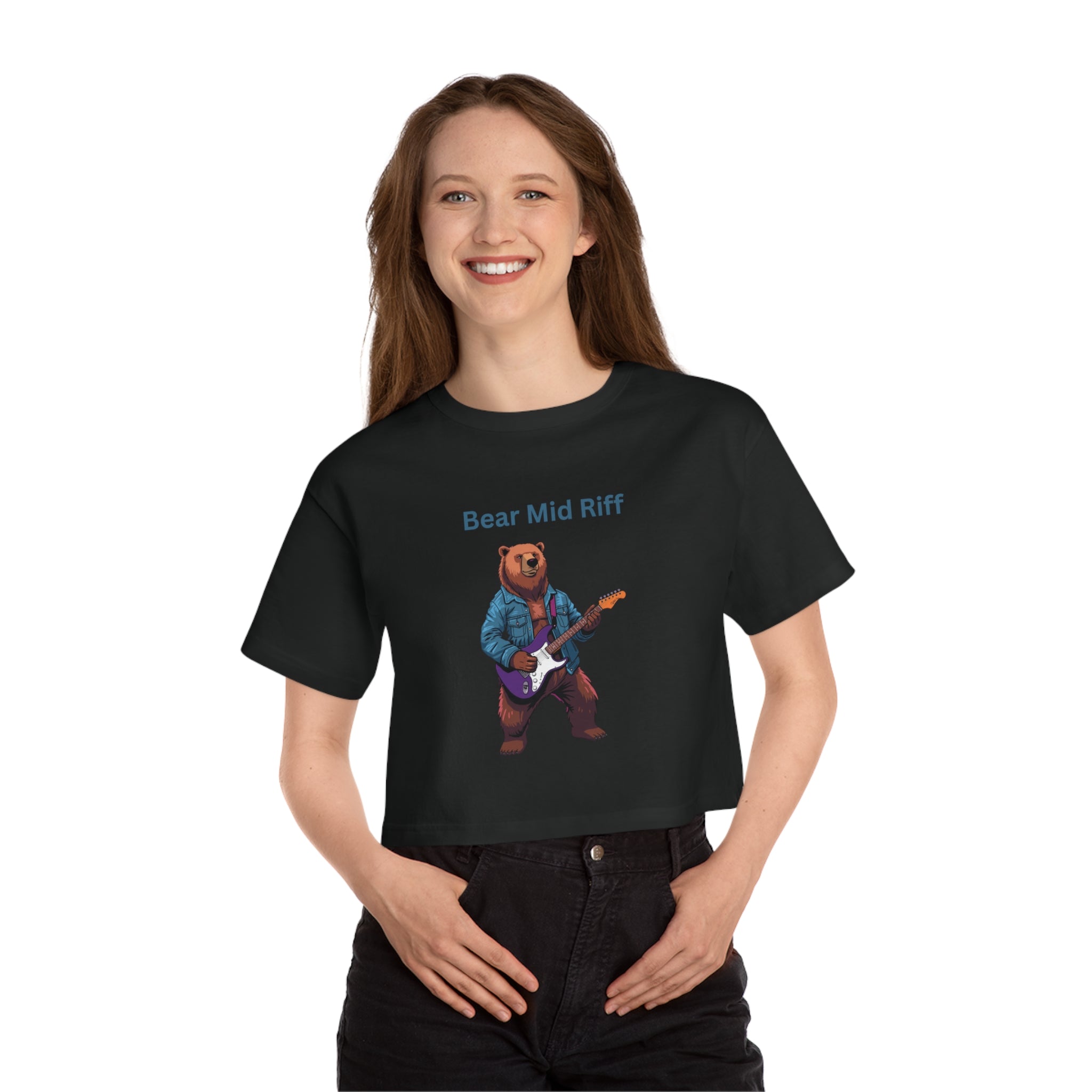 Bear Mid Riff Cropped T-Shirt | Bear Music Graphic