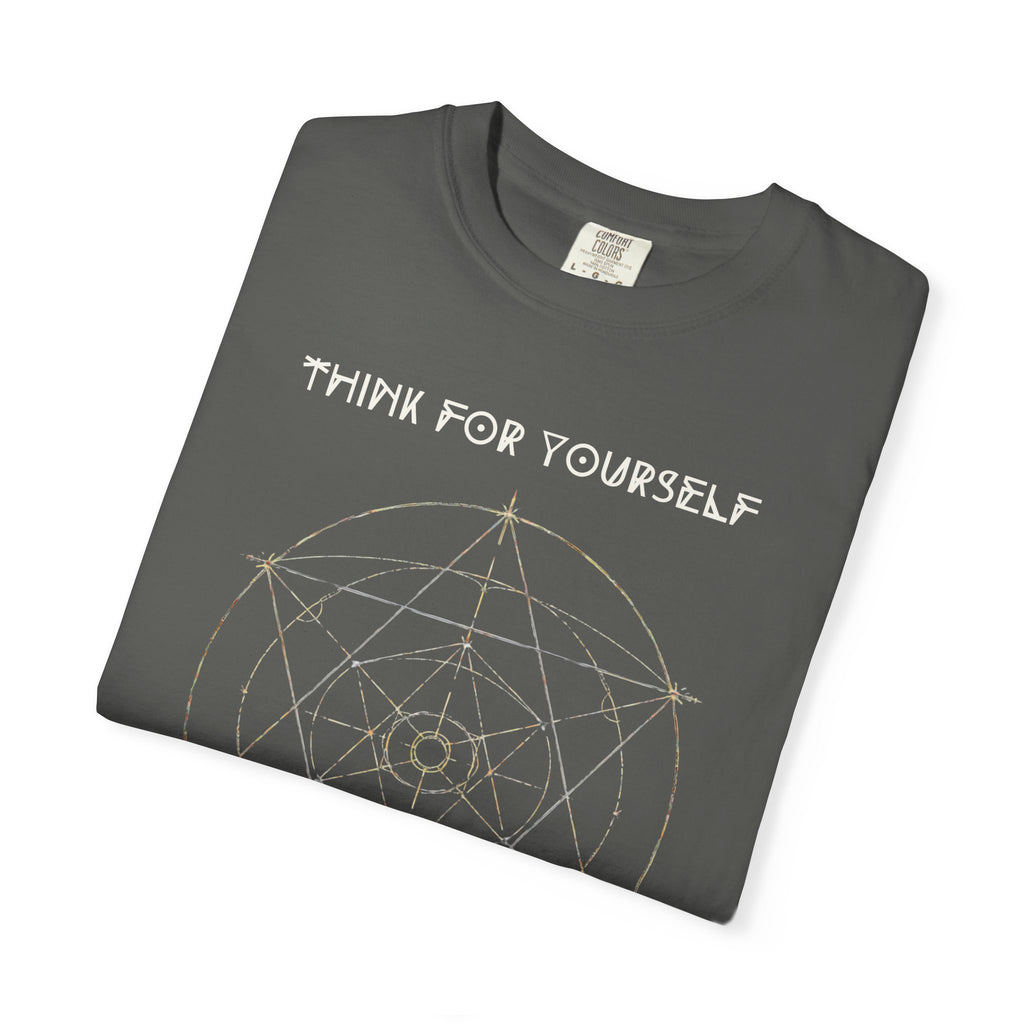 Think For Yourself geometric sacred geometry design T-Shirt | Question Authority