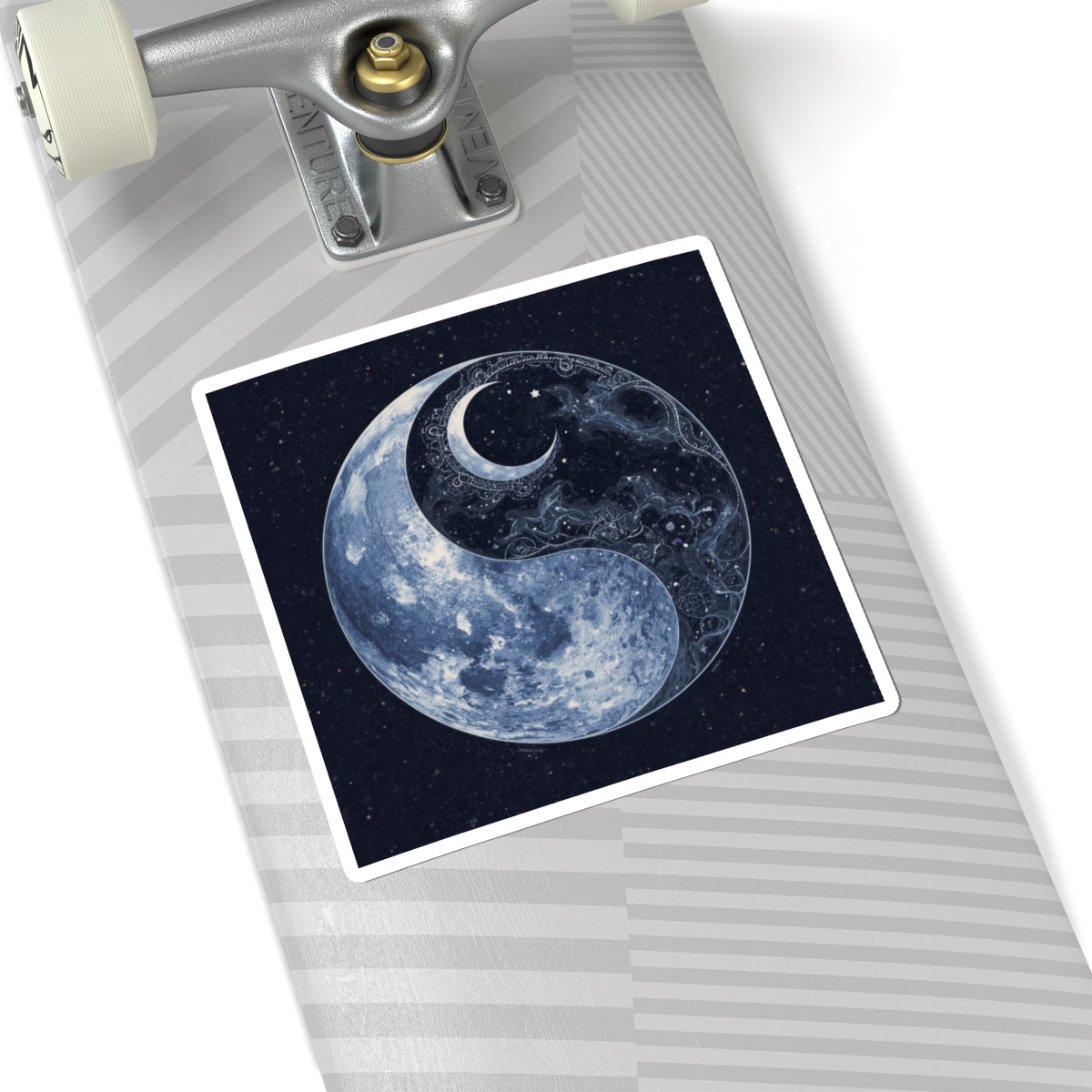 Moon Yin Yang Sticker — Celestial Lunar Art Kiss-Cut Decal