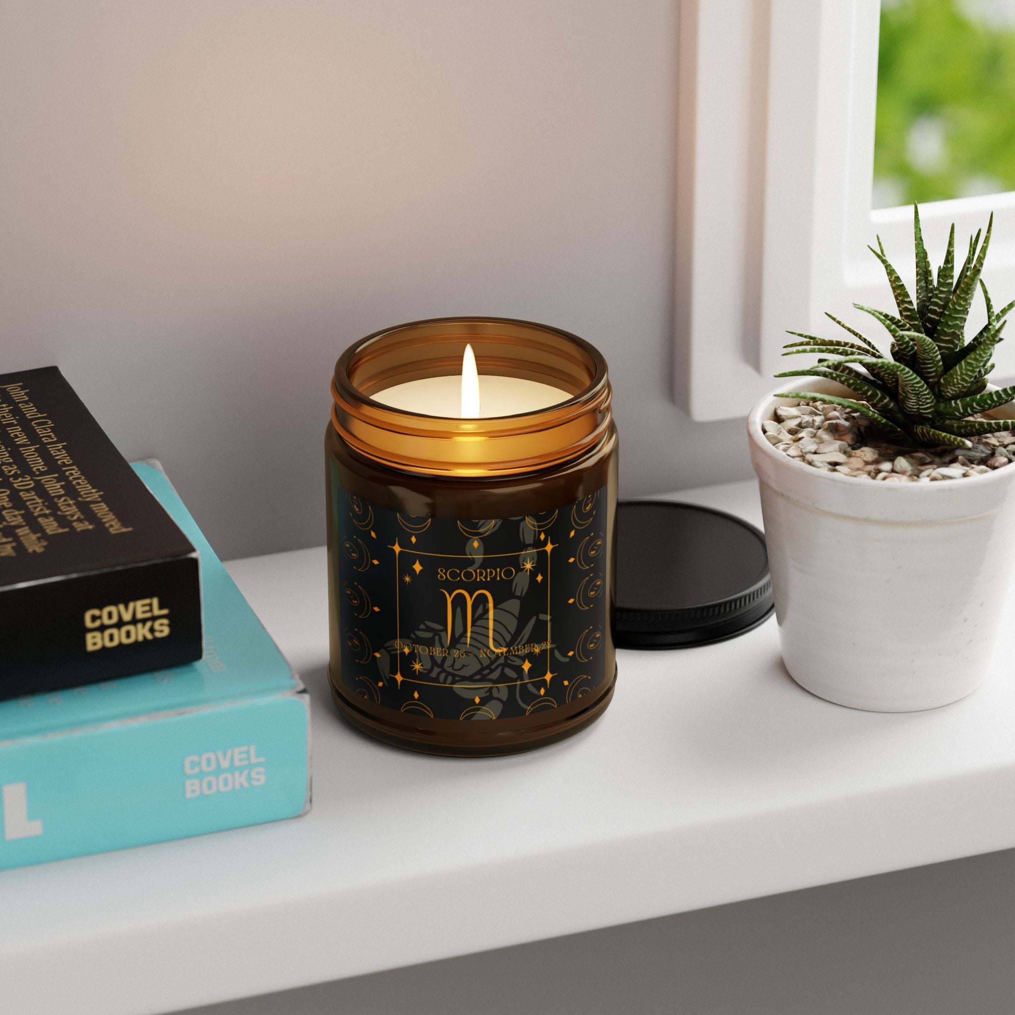 Scorpio Zodiac Soy Candle — Amber Jar Scented Candle