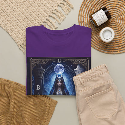 The High Priestess Tarot T-Shirt — Mystical Moon Spiritual Tee