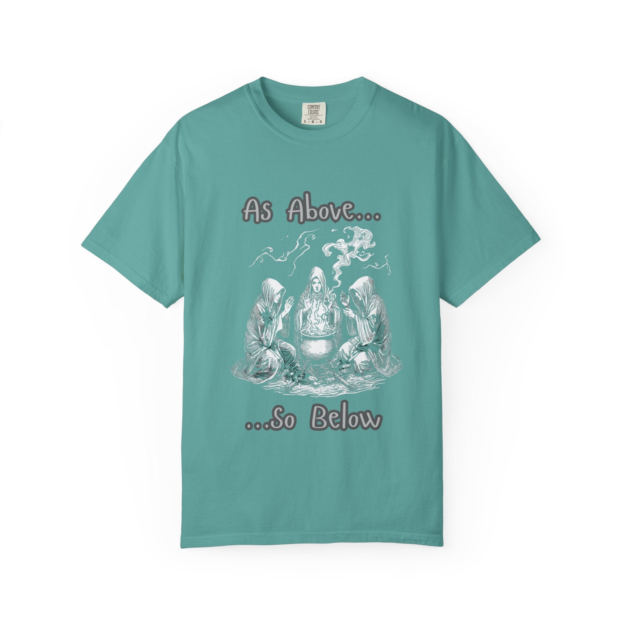 As Above So Below Ritual Scene T-Shirt | Occult Witchcraft Illustration