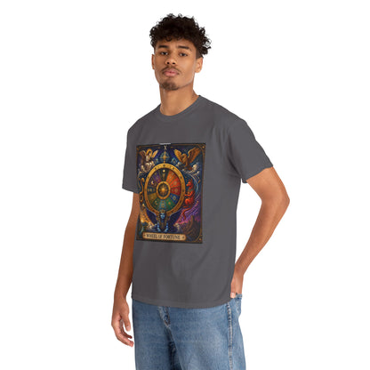 Wheel of Fortune Tarot T-Shirt — Mystical Astrology Card Tee