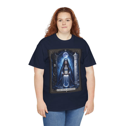 The High Priestess Tarot T-Shirt — Mystical Moon Spiritual Tee
