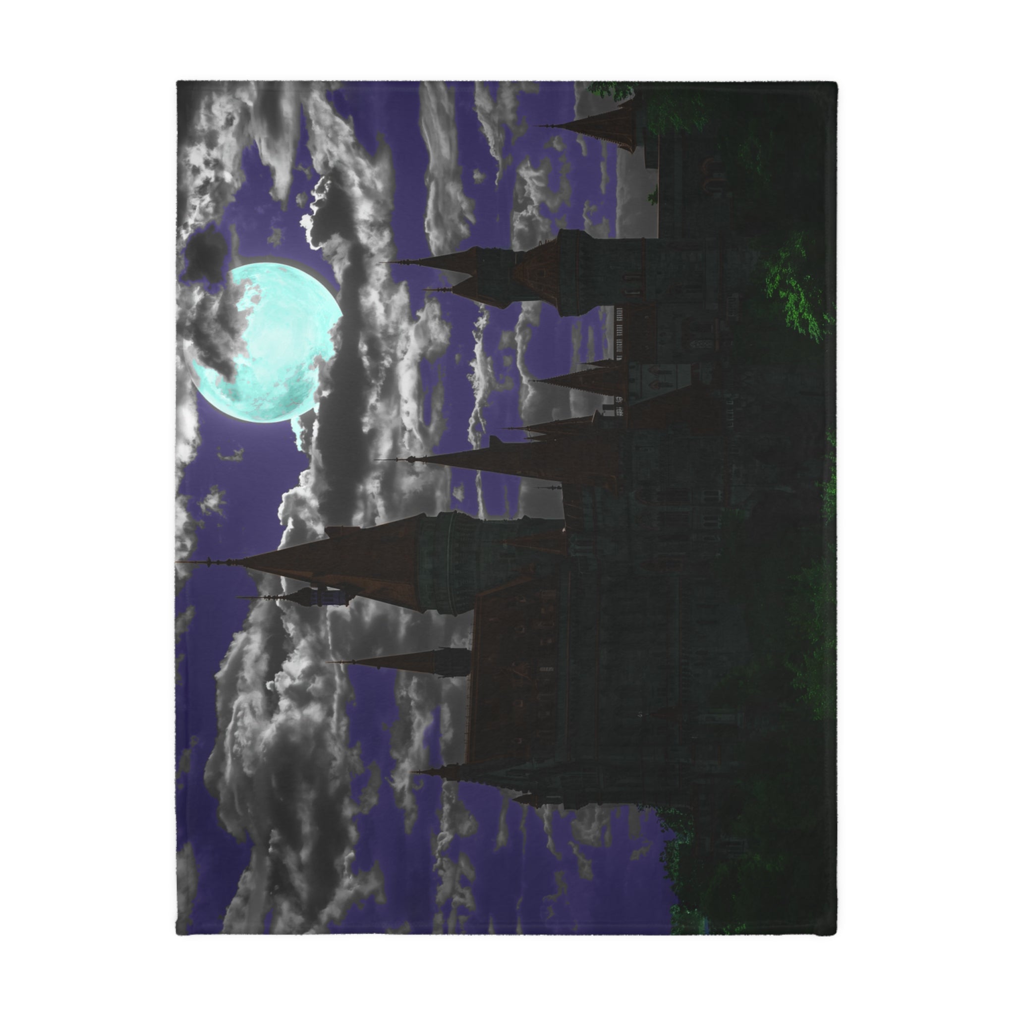 Haunted Castle Moonlight Blanket | Velveteen Microfiber Blanket