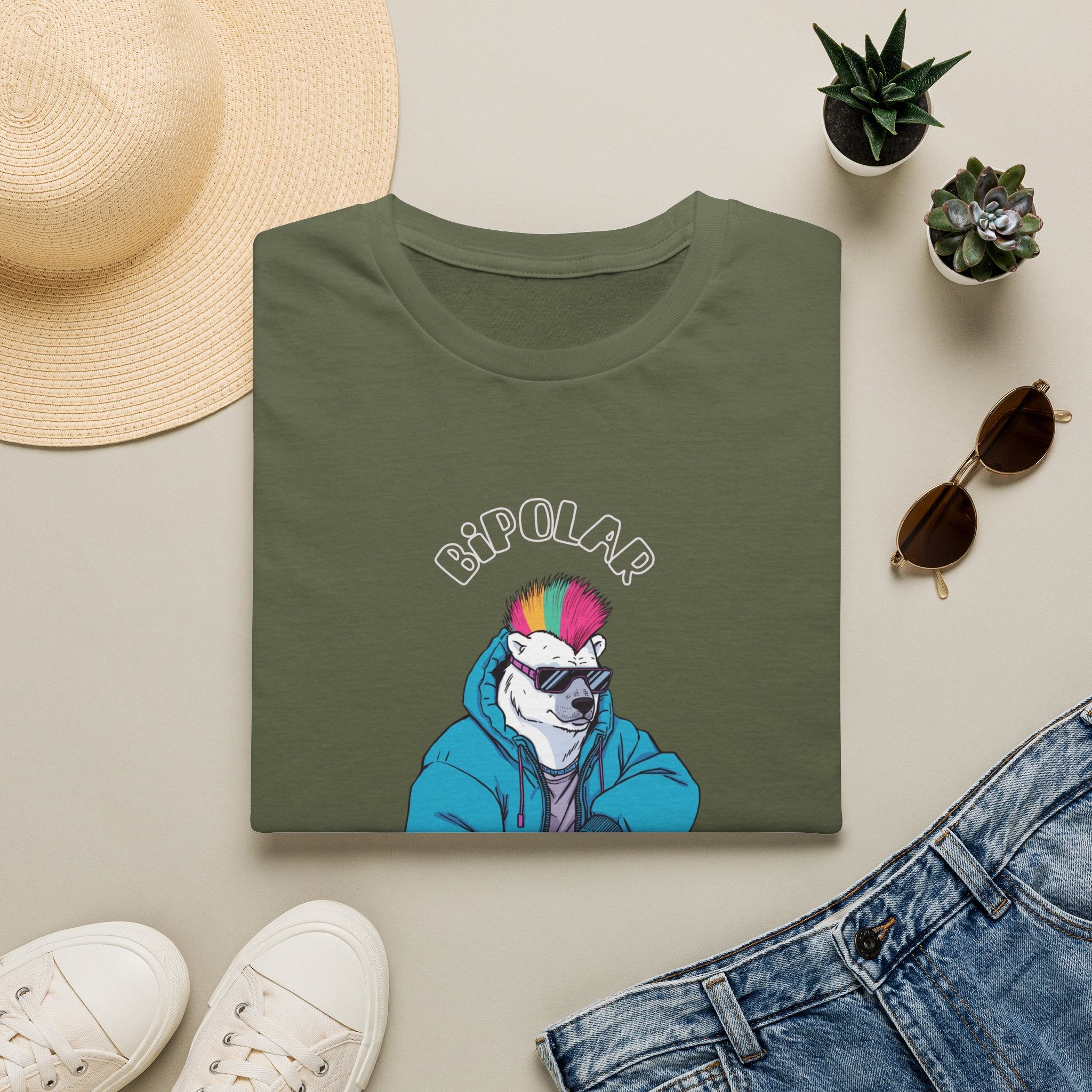 Bipolar Bear T Shirt | Retro Neon Streetwear