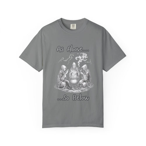 As Above So Below Ritual Scene T-Shirt | Occult Witchcraft Illustration