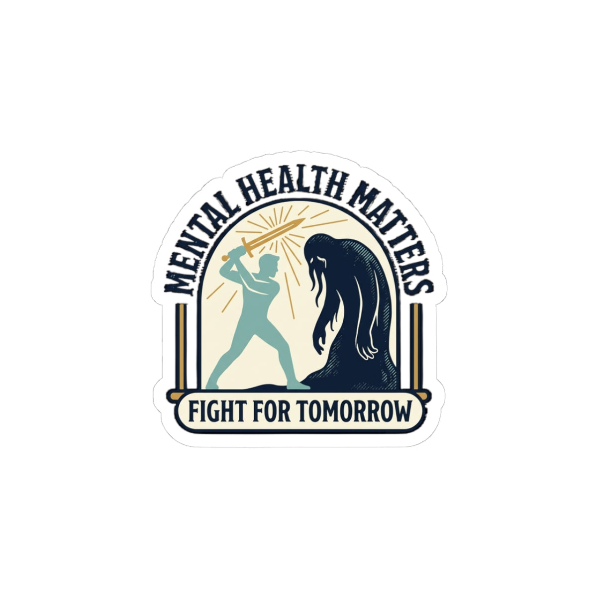 Mental Health Matters Kiss-Cut Sticker | wear green, awareness ribbon