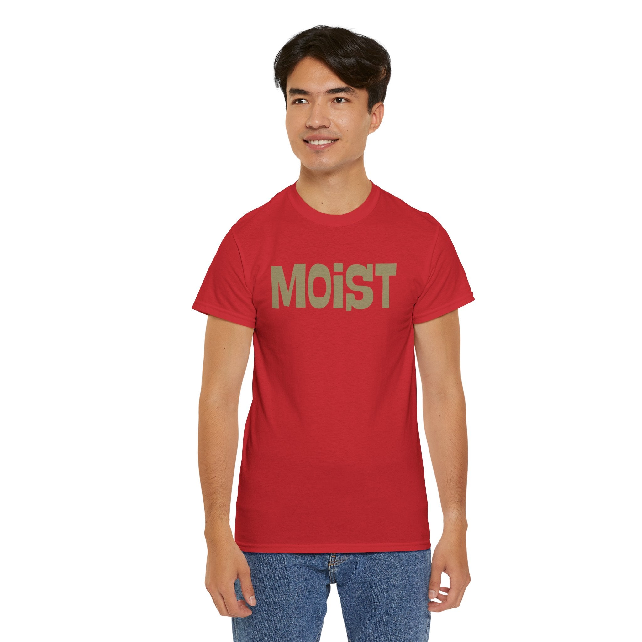 Moist Graphic Tee — Funny Bold Text Shirt