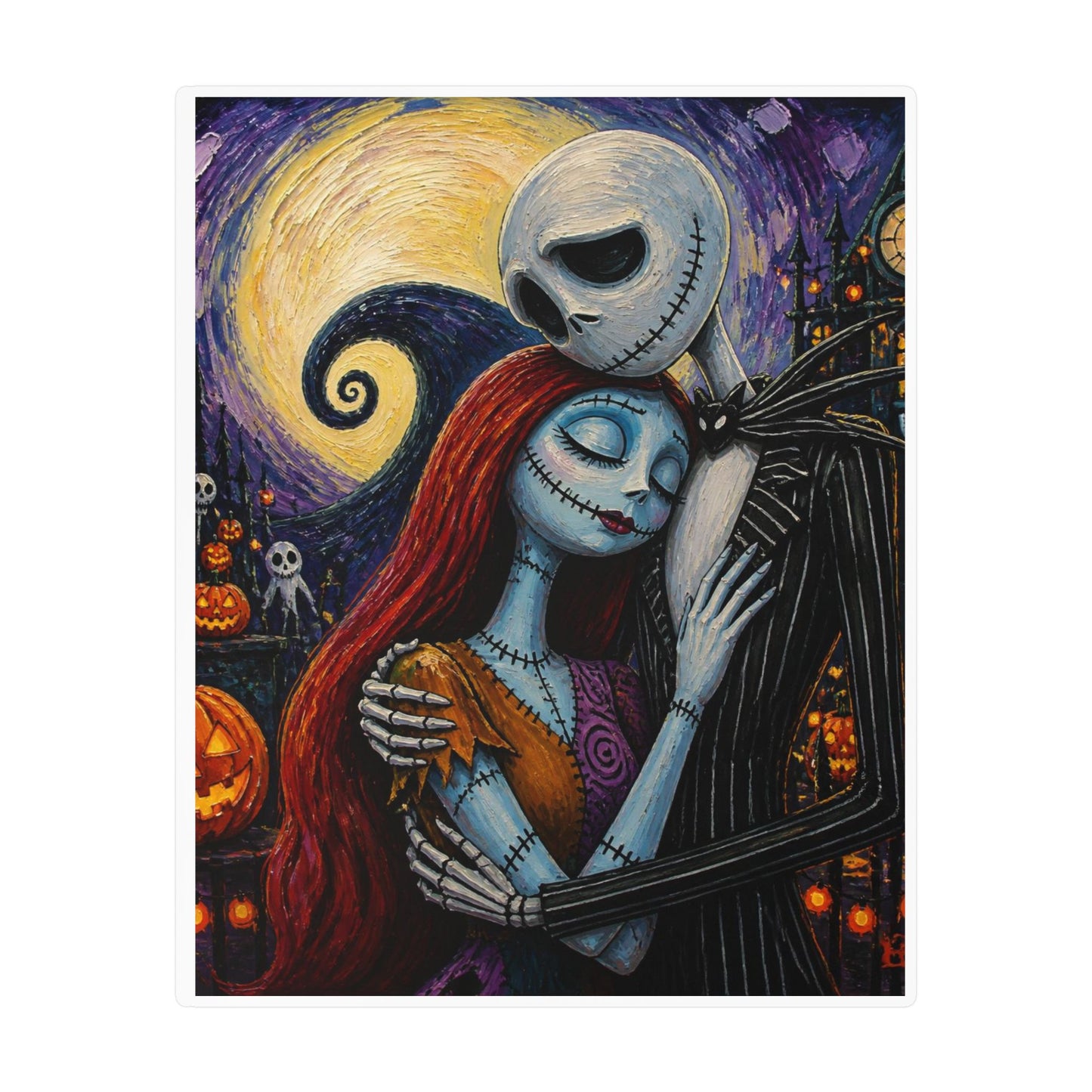Kiss-Cut Vinyl Decal — Gothic Romantic Jack & Sally Nightmare Design