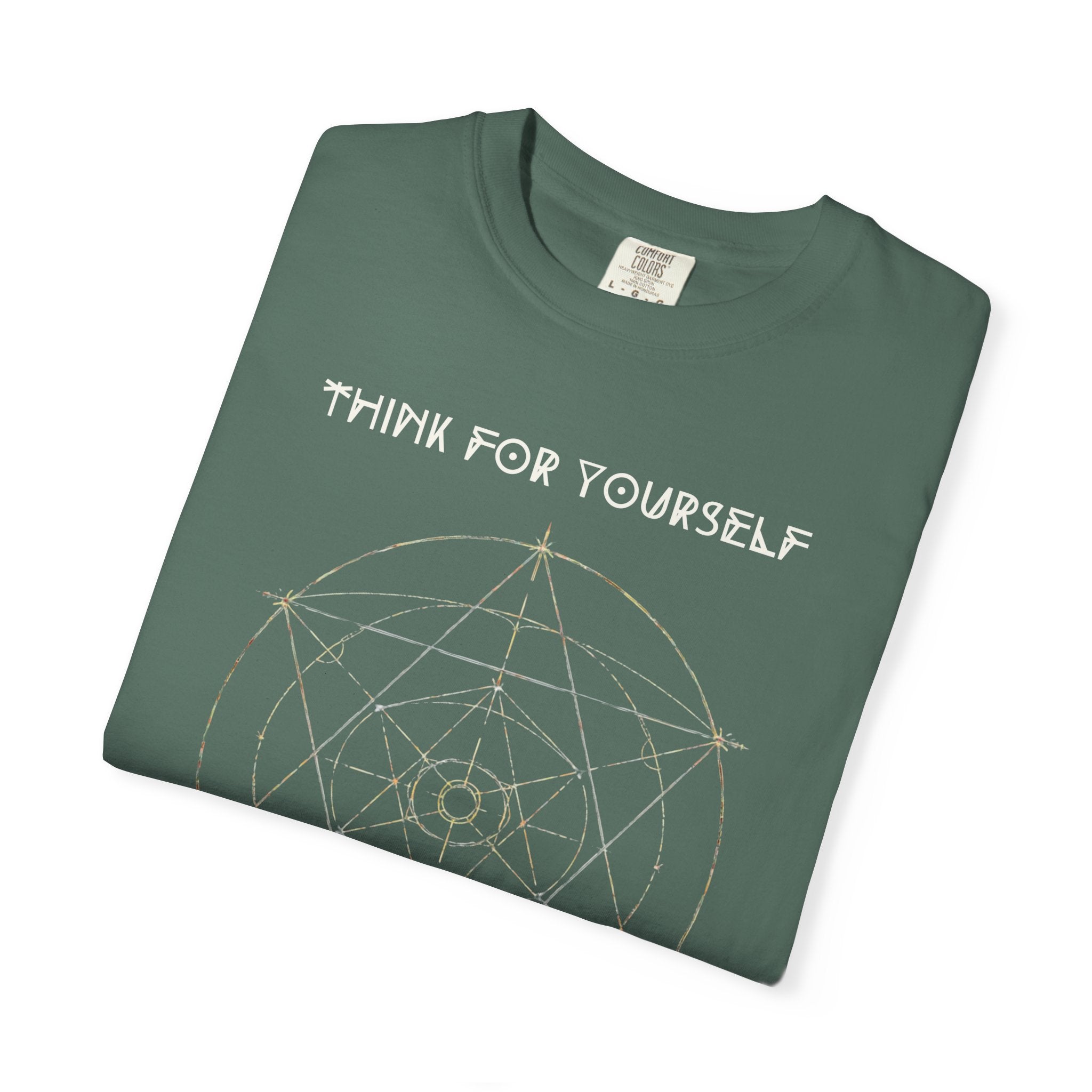 Think For Yourself geometric sacred geometry design T-Shirt | Question Authority