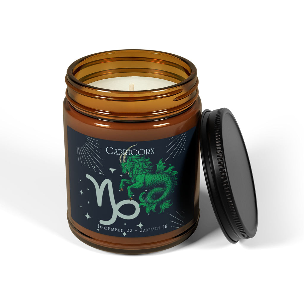 Capricorn Zodiac Soy Candle — Amber Jar Scented Candle (Astrology Gift)