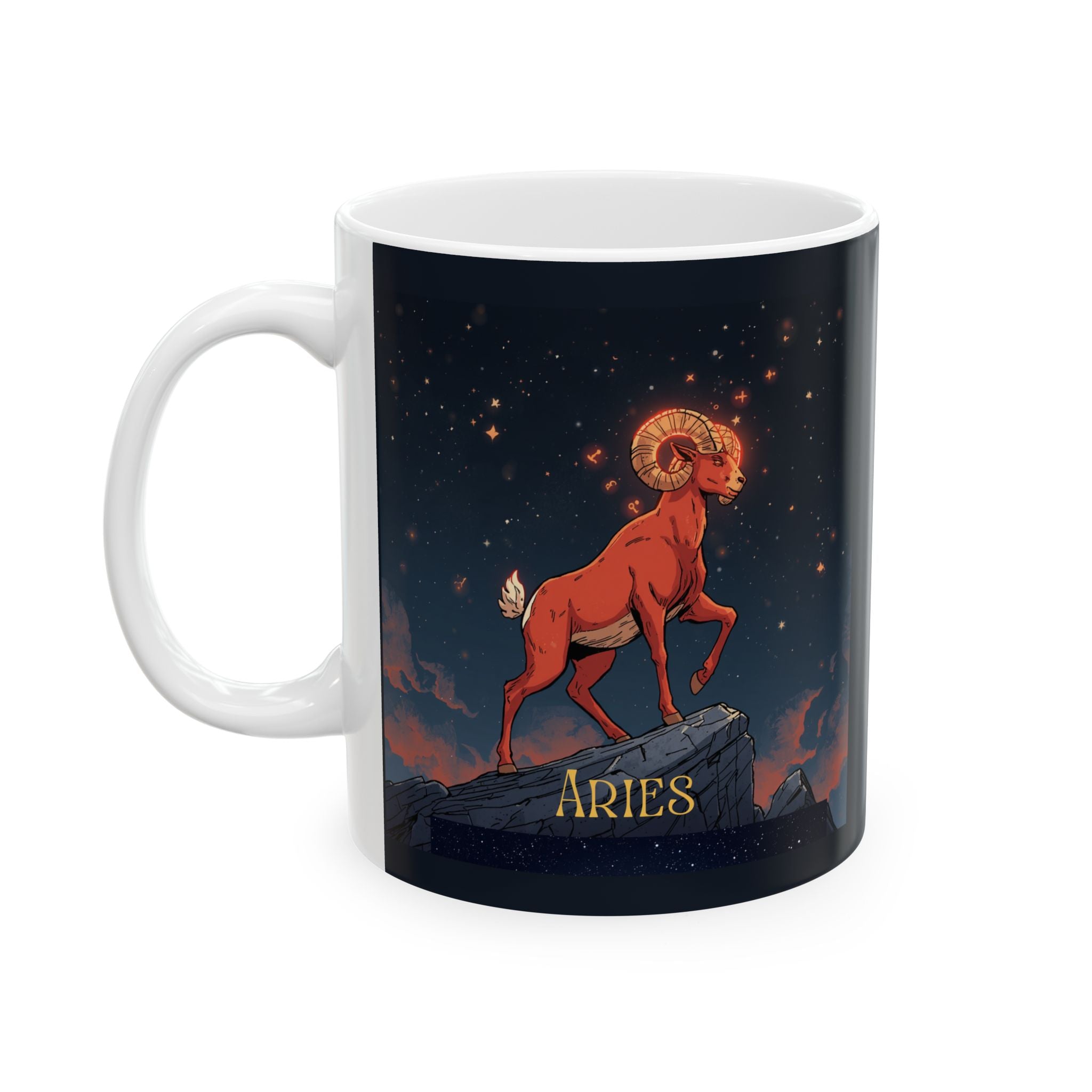 Aries Zodiac Mug — Aries Constellation Ceramic Coffee Cup (11oz, 15oz)
