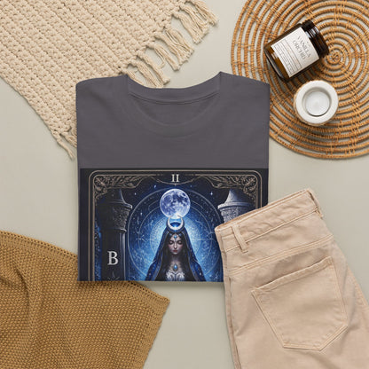 The High Priestess Tarot T-Shirt — Mystical Moon Spiritual Tee