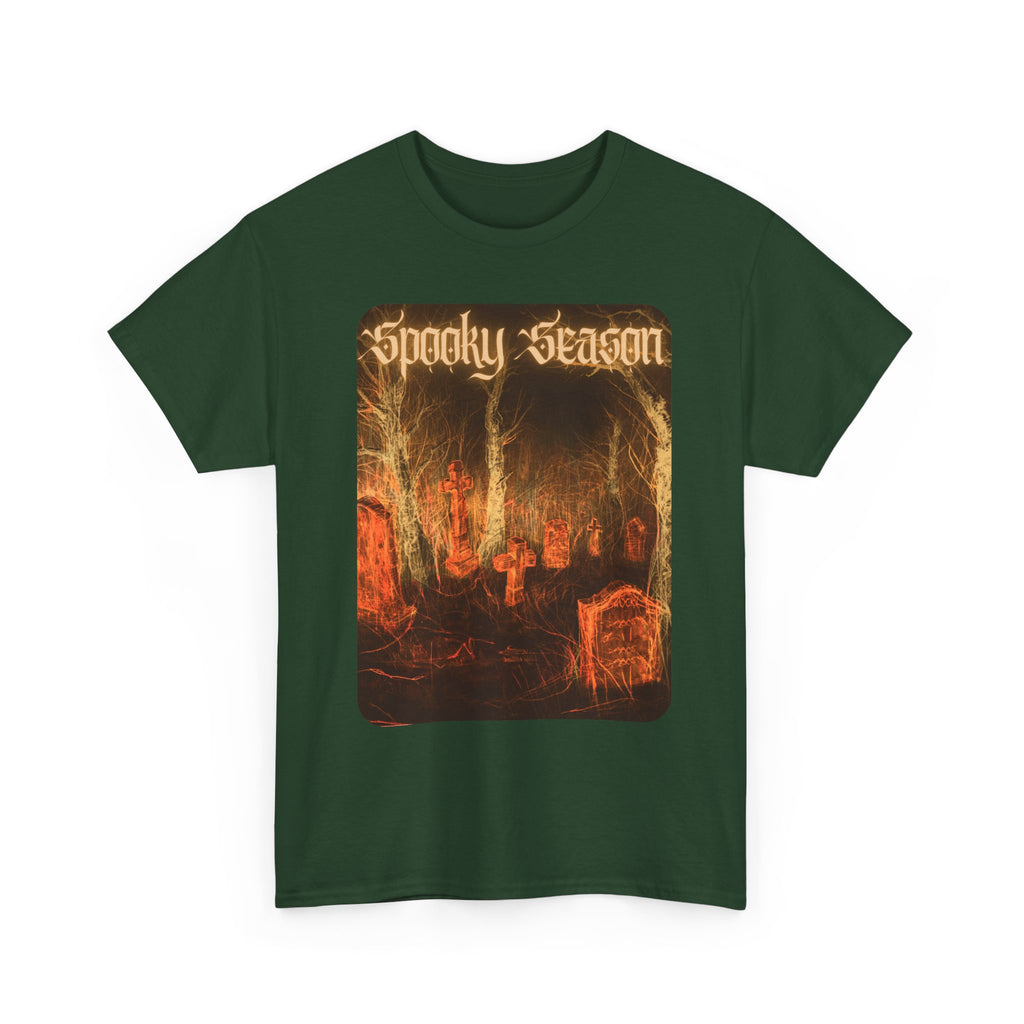 Spooky Season Graveyard Tee | Halloween Cemetery Retro Horror Shirt