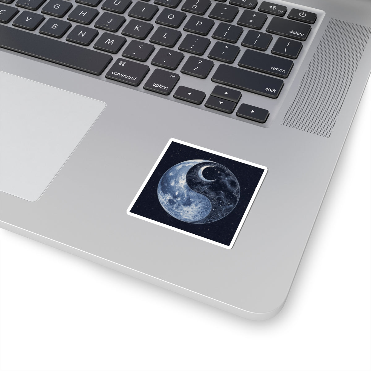 Moon Yin Yang Sticker — Celestial Lunar Art Kiss-Cut Decal