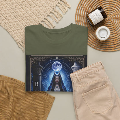 The High Priestess Tarot T-Shirt — Mystical Moon Spiritual Tee