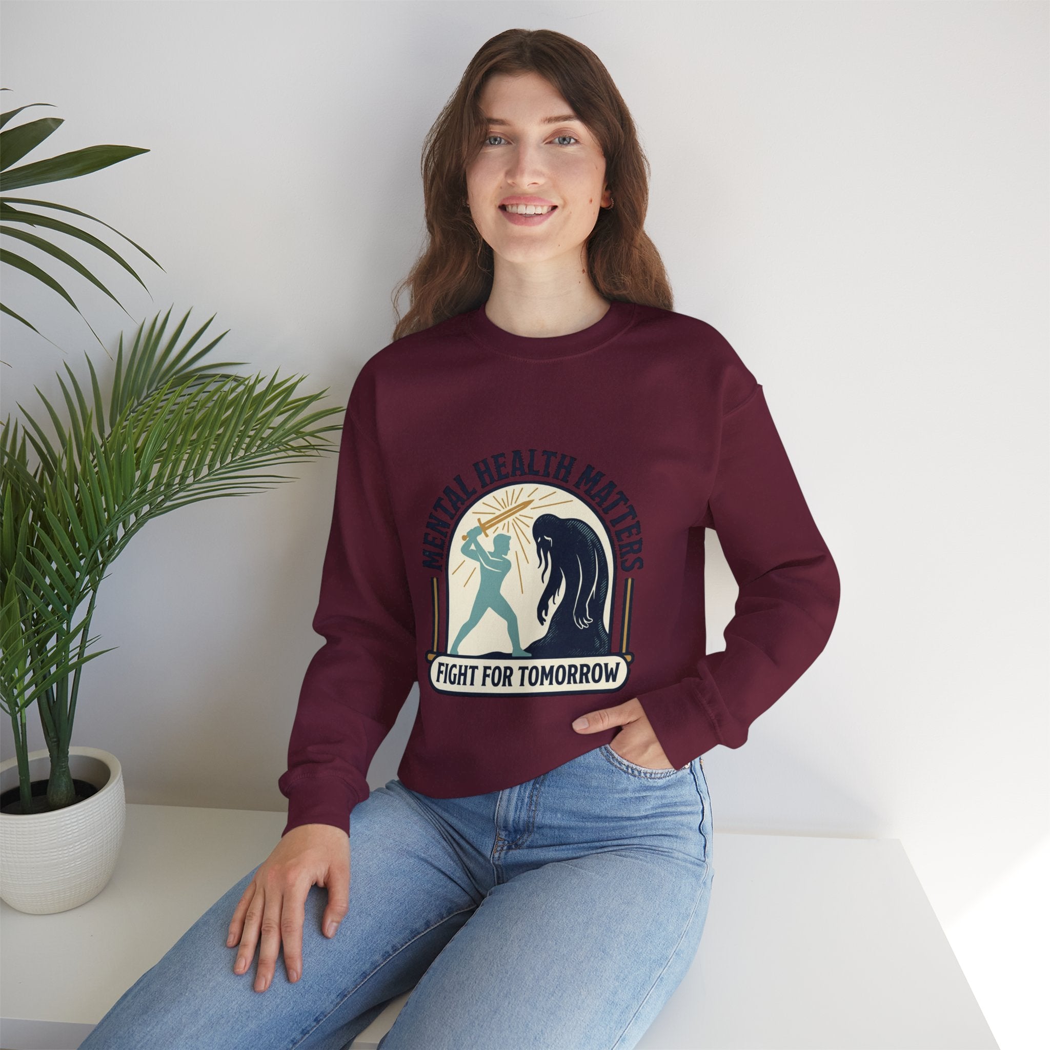 Mental Health Matters Crewneck Sweatshirt | wear green, awareness ribbon