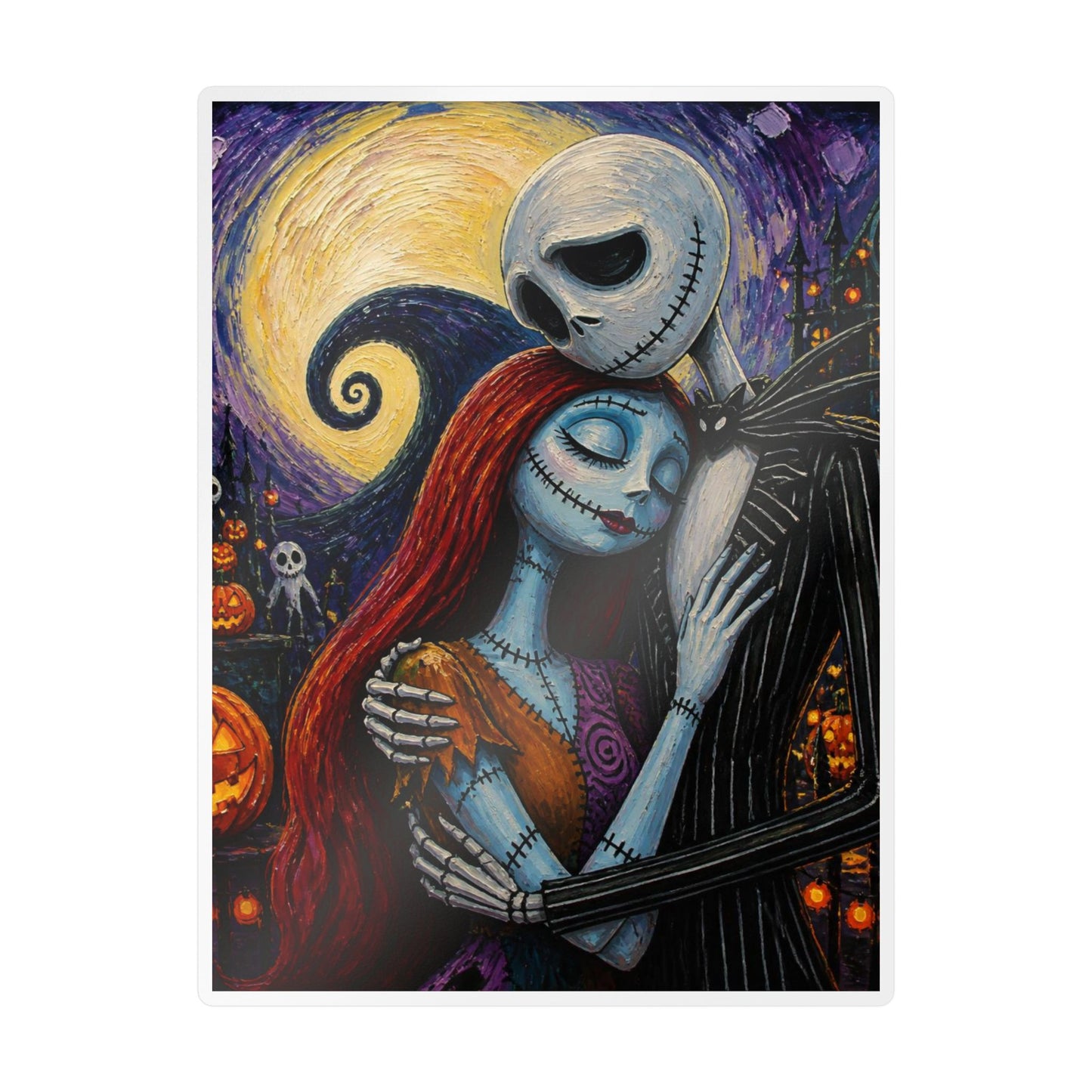 Kiss-Cut Vinyl Decal — Gothic Romantic Jack & Sally Nightmare Design