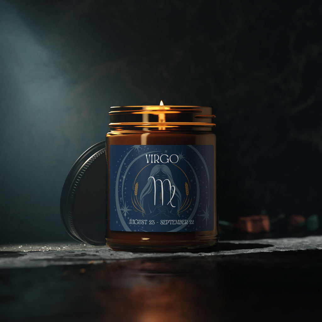 Virgo Zodiac Soy Candle — Amber Jar Scented Candle (Birthday Gift)