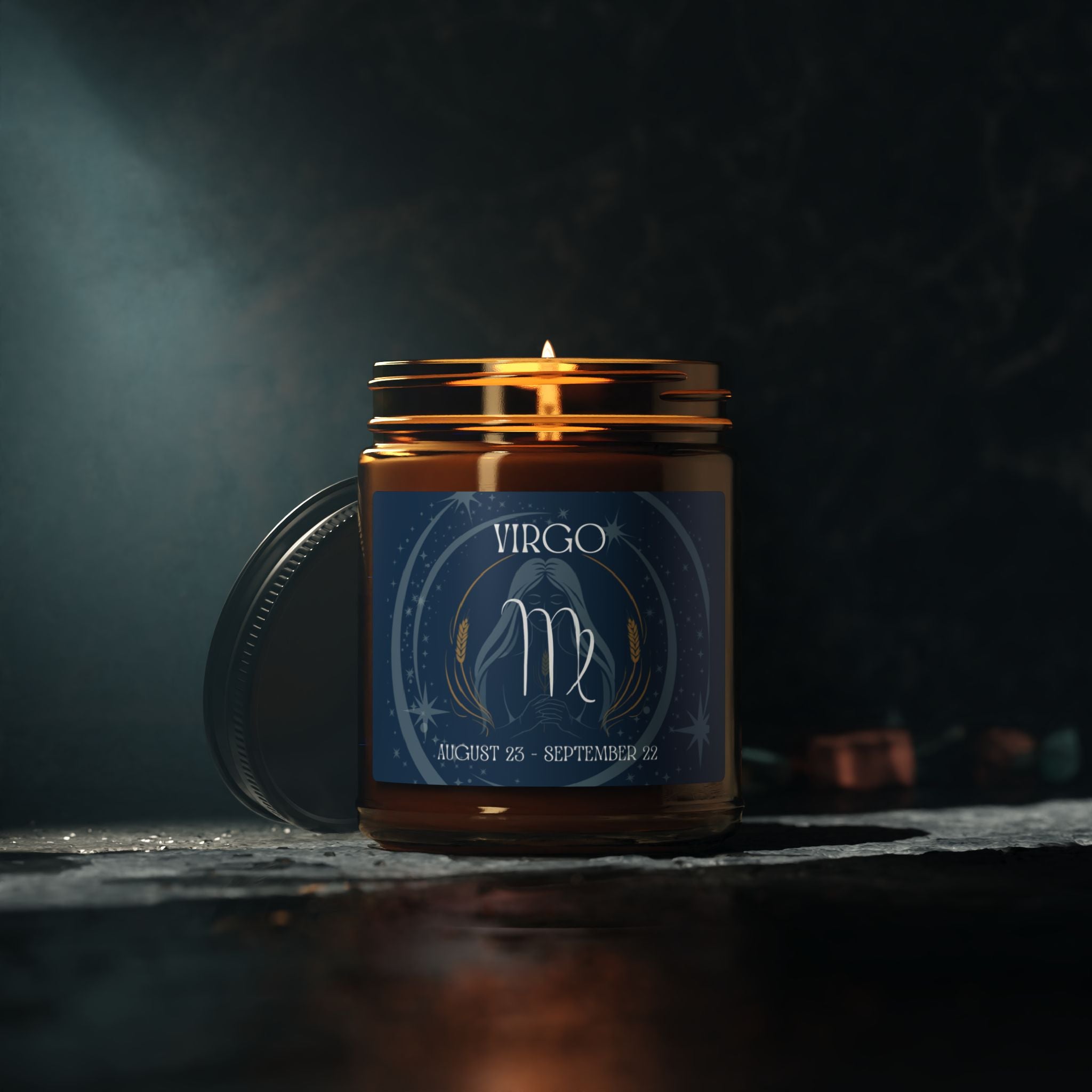 Virgo Zodiac Soy Candle — Amber Jar Scented Candle (Birthday Gift)