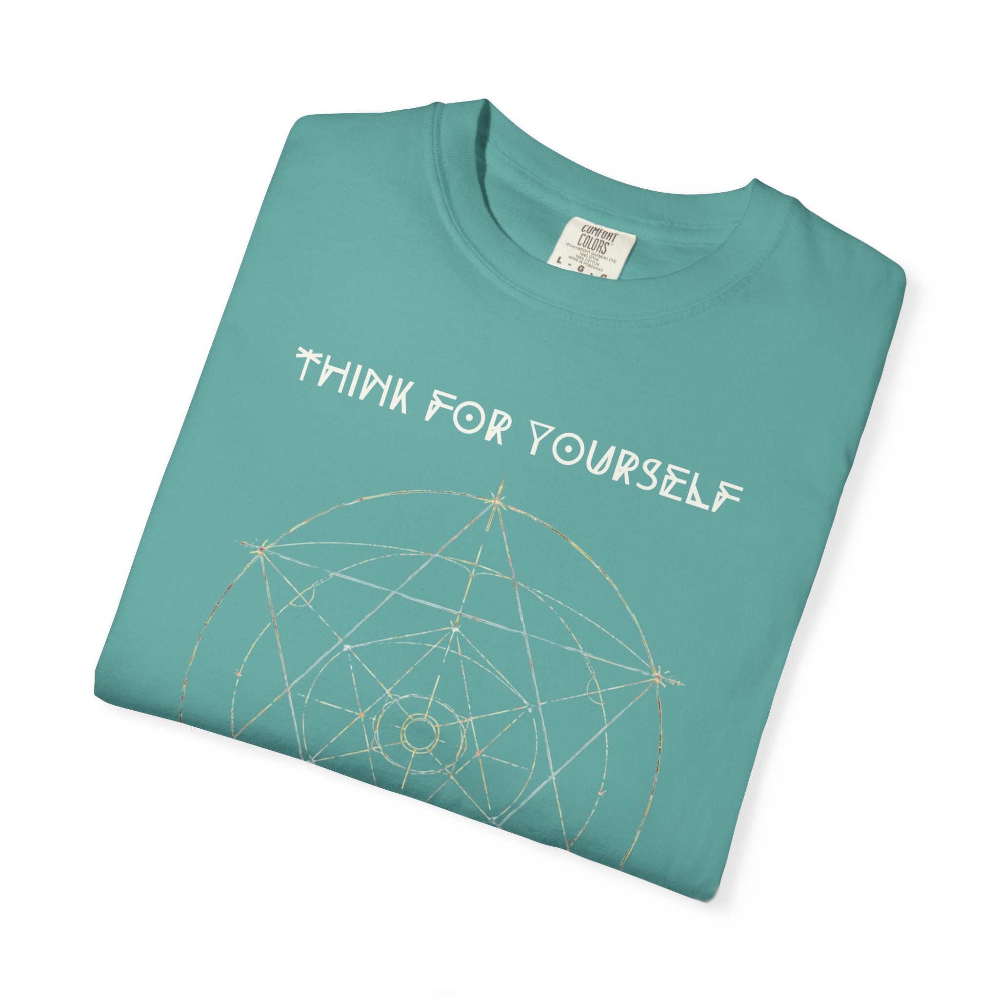 Think For Yourself geometric sacred geometry design T-Shirt | Question Authority