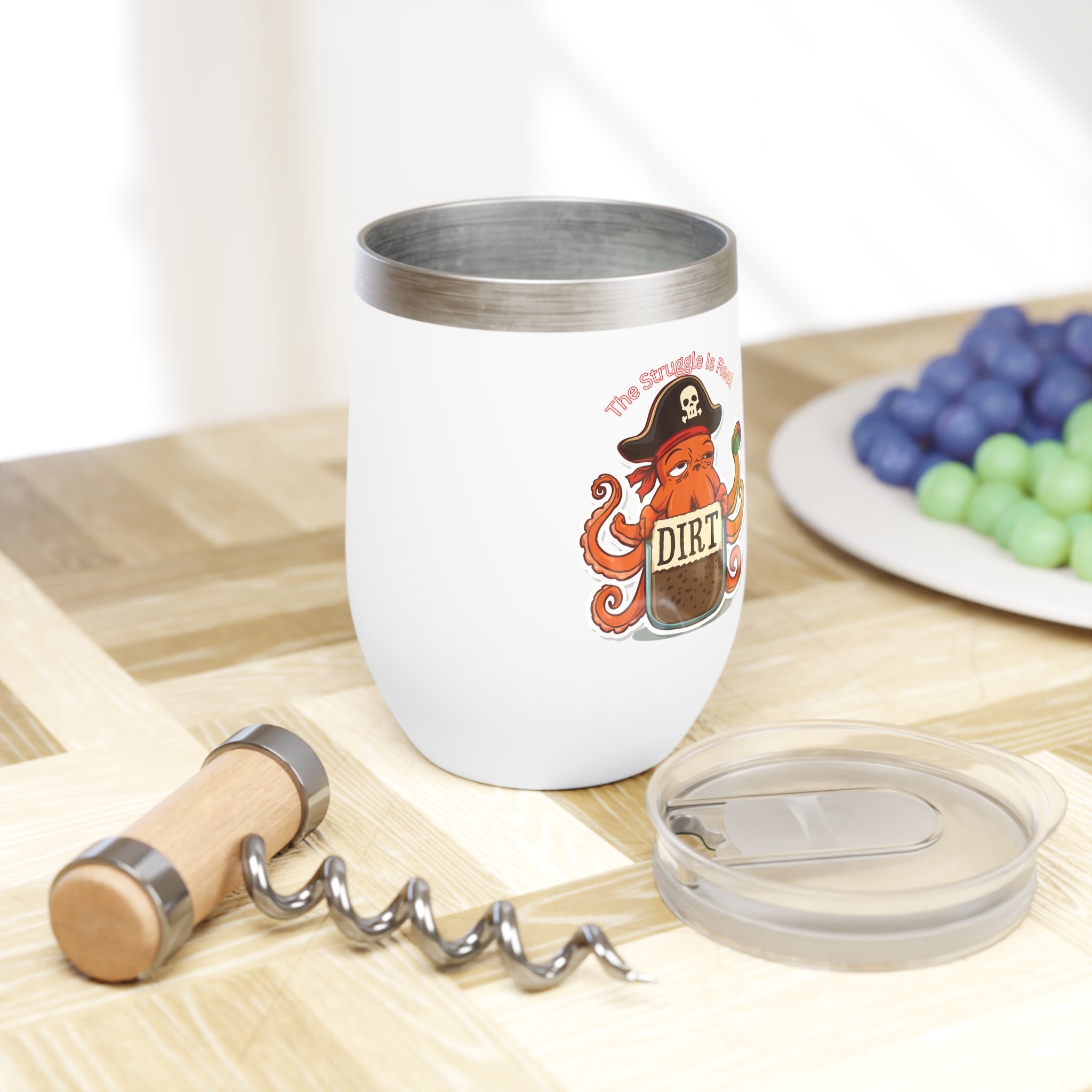 Pirate Octopus Chill Wine Tumbler