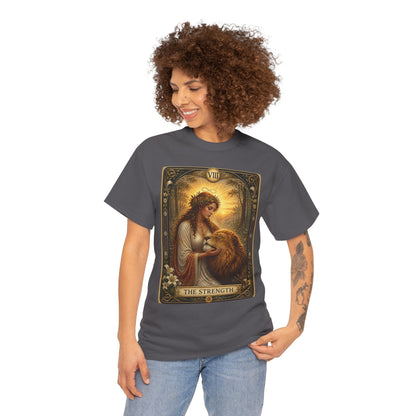 Tarot 'The Strength' T-Shirt — Mystical Lion Woman Card Tee