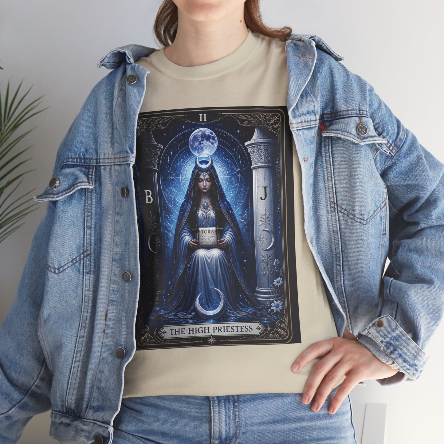 The High Priestess Tarot T-Shirt — Mystical Moon Spiritual Tee