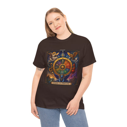 Wheel of Fortune Tarot T-Shirt — Mystical Astrology Card Tee