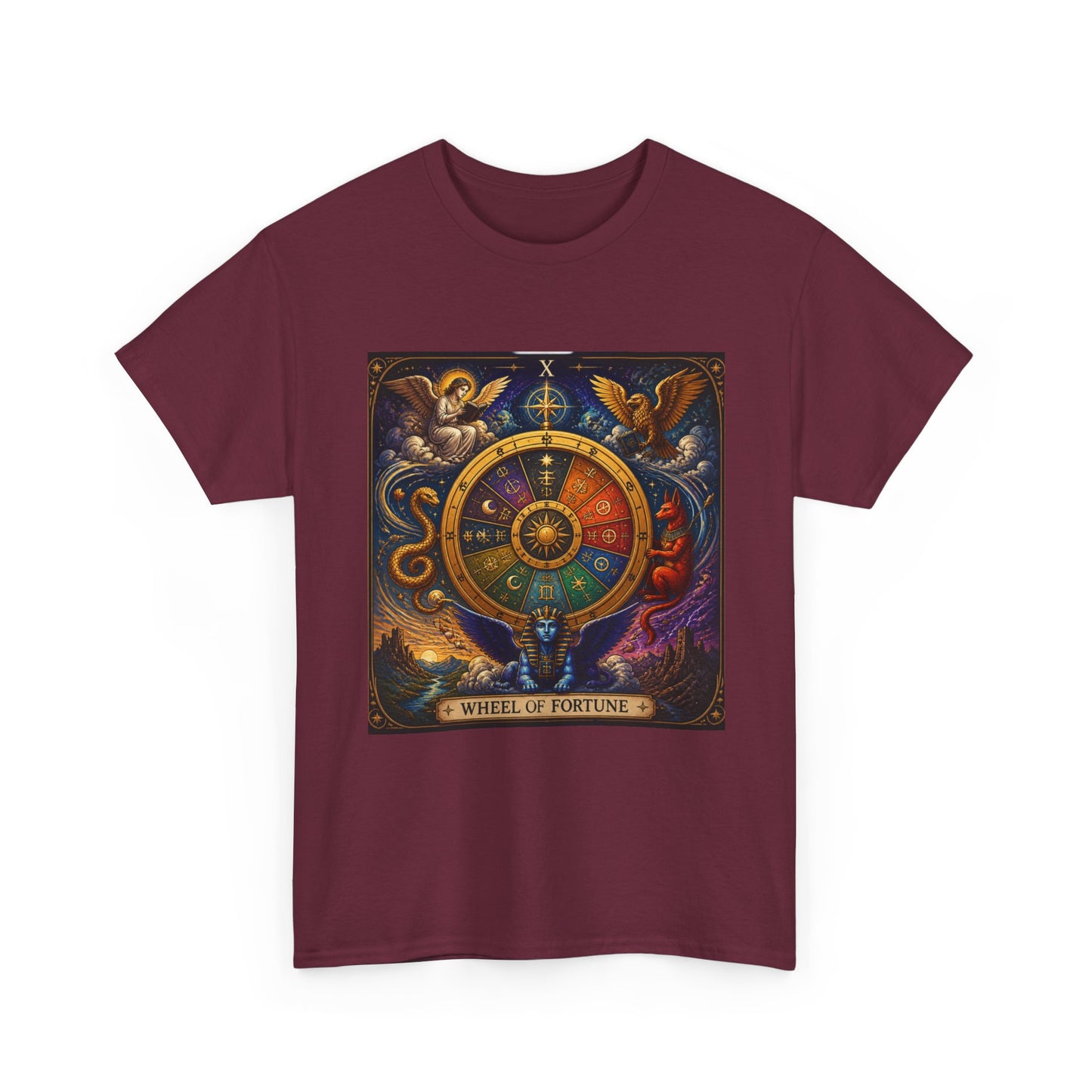 Wheel of Fortune Tarot T-Shirt — Mystical Astrology Card Tee