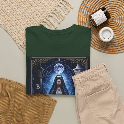 The High Priestess Tarot T-Shirt — Mystical Moon Spiritual Tee