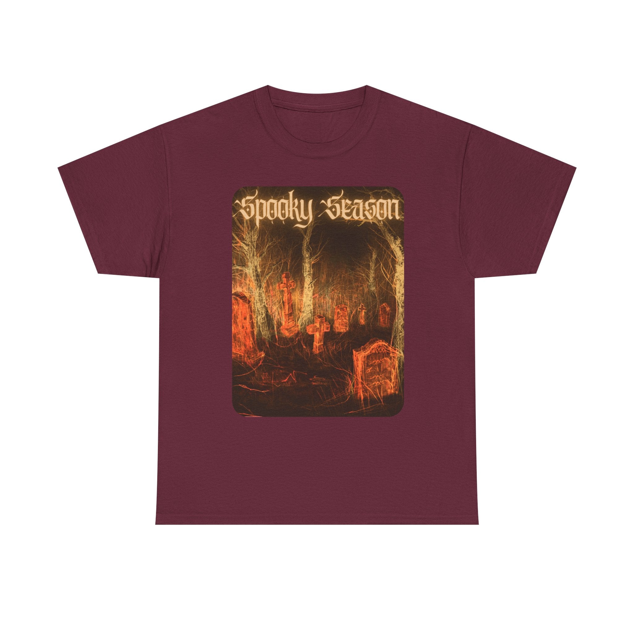 Spooky Season Graveyard Tee | Halloween Cemetery Retro Horror Shirt