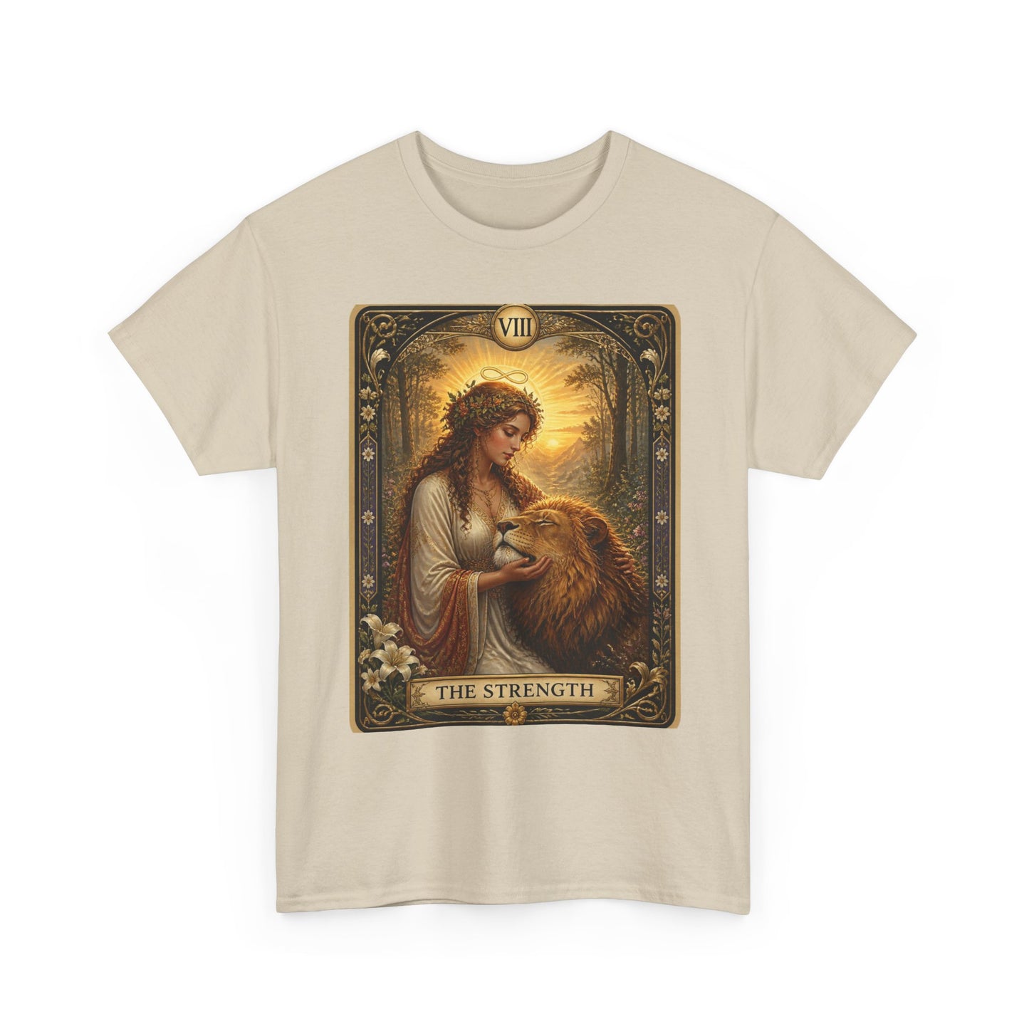 Tarot 'The Strength' T-Shirt — Mystical Lion Woman Card Tee