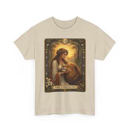 Tarot 'The Strength' T-Shirt — Mystical Lion Woman Card Tee